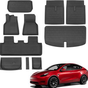 Master Bundle All-Weather Anti-Slip 3D Premium Liners for 7-Seater Tesla Model Y (2020-2025)