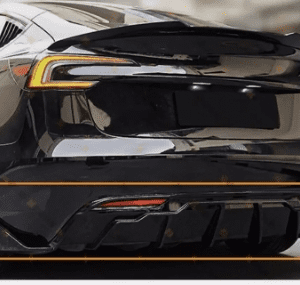 Model 3 Highland 2024-2025 V-Style Gloss Black Rear Diffuser with Extensions